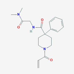 molecular formula C19H25N3O3 B7450778 N,N-dimethyl-2-{[4-phenyl-1-(prop-2-enoyl)piperidin-4-yl]formamido}acetamide 