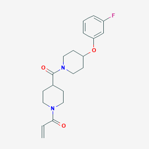 molecular formula C20H25FN2O3 B7450780 1-{4-[4-(3-Fluorophenoxy)piperidine-1-carbonyl]piperidin-1-yl}prop-2-en-1-one 