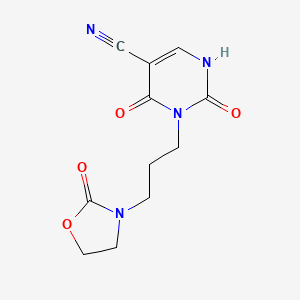 molecular formula C11H12N4O4 B7450794 2,4-dioxo-3-[3-(2-oxo-1,3-oxazolidin-3-yl)propyl]-1H-pyrimidine-5-carbonitrile 