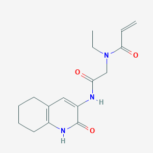 molecular formula C16H21N3O3 B7450798 N-ethyl-N-{[(2-oxo-1,2,5,6,7,8-hexahydroquinolin-3-yl)carbamoyl]methyl}prop-2-enamide 