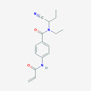 molecular formula C16H19N3O2 B7450807 N-(1-cyanopropyl)-N-ethyl-4-(prop-2-enamido)benzamide 