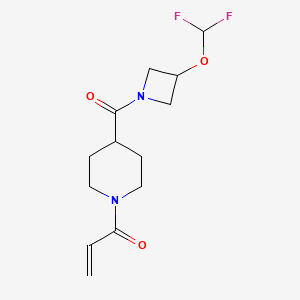 molecular formula C13H18F2N2O3 B7450825 1-{4-[3-(Difluoromethoxy)azetidine-1-carbonyl]piperidin-1-yl}prop-2-en-1-one 