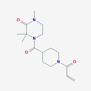 molecular formula C16H25N3O3 B7450829 1,3,3-Trimethyl-4-[1-(prop-2-enoyl)piperidine-4-carbonyl]piperazin-2-one 