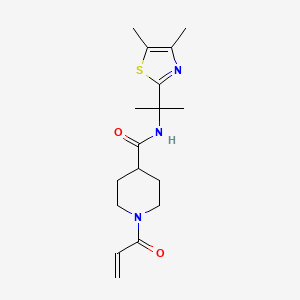 N-[2-(4,5-dimethyl-1,3-thiazol-2-yl)propan-2-yl]-1-(prop-2-enoyl)piperidine-4-carboxamide