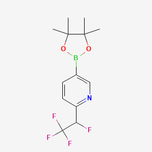 molecular formula C13H16BF4NO2 B7450836 2-(1,2,2,2-Tetrafluoroethyl)-5-(4,4,5,5-tetramethyl-1,3,2-dioxaborolan-2-yl)pyridine 