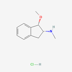 molecular formula C11H16ClNO B7450851 rac-(1R,2S)-1-methoxy-N-methyl-2,3-dihydro-1H-inden-2-amine hydrochloride 