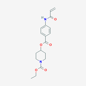 molecular formula C18H22N2O5 B7450859 Ethyl 4-[4-(prop-2-enamido)benzoyloxy]piperidine-1-carboxylate 