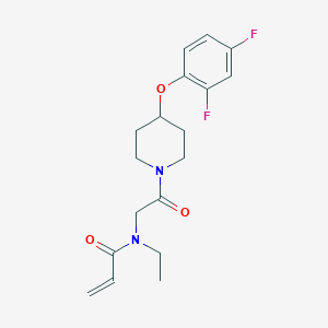 molecular formula C18H22F2N2O3 B7450869 N-{2-[4-(2,4-difluorophenoxy)piperidin-1-yl]-2-oxoethyl}-N-ethylprop-2-enamide 
