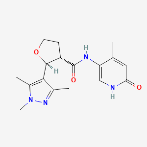 (2S,3S)-N-(4-methyl-6-oxo-1H-pyridin-3-yl)-2-(1,3,5-trimethylpyrazol-4-yl)oxolane-3-carboxamide