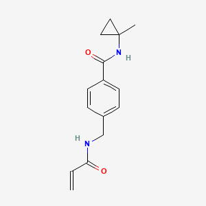 molecular formula C15H18N2O2 B7450893 N-(1-methylcyclopropyl)-4-[(prop-2-enamido)methyl]benzamide 