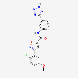 molecular formula C18H13ClN6O3 B7450914 3-(2-chloro-5-methoxyphenyl)-N-[3-(2H-tetrazol-5-yl)phenyl]-1,2-oxazole-5-carboxamide 