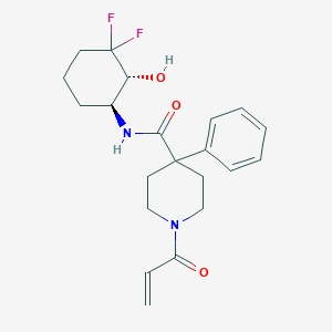 molecular formula C21H26F2N2O3 B7450926 rac-N-[(1R,2S)-3,3-difluoro-2-hydroxycyclohexyl]-4-phenyl-1-(prop-2-enoyl)piperidine-4-carboxamide 