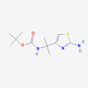 molecular formula C11H19N3O2S B7450932 tert-butyl N-[2-(2-amino-1,3-thiazol-4-yl)propan-2-yl]carbamate 