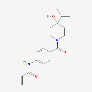 molecular formula C18H24N2O3 B7450944 N-{4-[4-hydroxy-4-(propan-2-yl)piperidine-1-carbonyl]phenyl}prop-2-enamide 