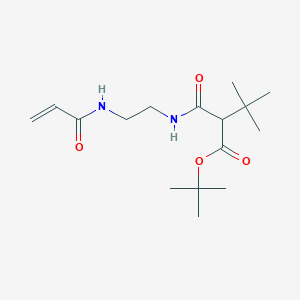 molecular formula C16H28N2O4 B7450959 Tert-butyl 3,3-dimethyl-2-[2-(prop-2-enoylamino)ethylcarbamoyl]butanoate 