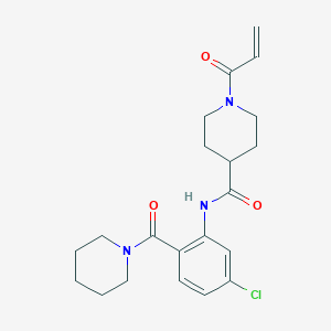 molecular formula C21H26ClN3O3 B7450969 N-[5-chloro-2-(piperidine-1-carbonyl)phenyl]-1-(prop-2-enoyl)piperidine-4-carboxamide 