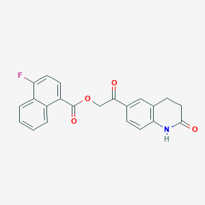 molecular formula C22H16FNO4 B7450977 [2-oxo-2-(2-oxo-3,4-dihydro-1H-quinolin-6-yl)ethyl] 4-fluoronaphthalene-1-carboxylate 