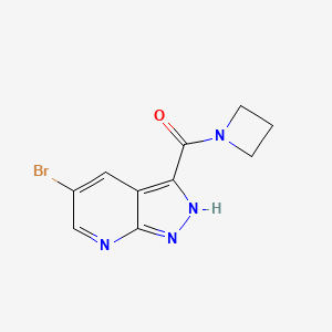 molecular formula C10H9BrN4O B7450984 Azetidin-1-yl(5-bromo-1H-pyrazolo[3,4-b]pyridin-3-yl)methanone 