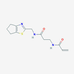 molecular formula C13H17N3O2S B7450993 N-{2-[({4H,5H,6H-cyclopenta[d][1,3]thiazol-2-yl}methyl)carbamoyl]ethyl}prop-2-enamide 