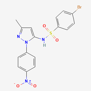 molecular formula C16H13BrN4O4S B7451012 4-bromo-N-[5-methyl-2-(4-nitrophenyl)pyrazol-3-yl]benzenesulfonamide 