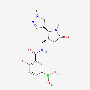 molecular formula C17H20BFN4O4 B7451037 rac-[4-fluoro-3-({[(2R,3S)-1-methyl-2-(1-methyl-1H-pyrazol-4-yl)-5-oxopyrrolidin-3-yl]methyl}carbamoyl)phenyl]boronic acid 