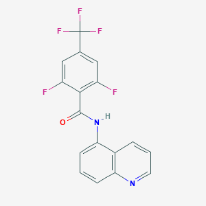 molecular formula C17H9F5N2O B7451055 2,6-difluoro-N-quinolin-5-yl-4-(trifluoromethyl)benzamide 
