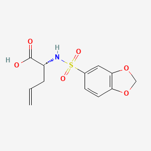 molecular formula C12H13NO6S B7451082 (2R)-2-(1,3-benzodioxol-5-ylsulfonylamino)pent-4-enoic acid 