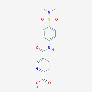 molecular formula C15H15N3O5S B7451083 5-[[4-(Dimethylsulfamoyl)phenyl]carbamoyl]pyridine-2-carboxylic acid 