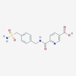 molecular formula C15H15N3O5S B7451089 6-[[4-(Sulfamoylmethyl)phenyl]methylcarbamoyl]pyridine-3-carboxylic acid 