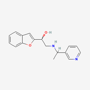 molecular formula C17H18N2O2 B7451110 (1R)-1-(1-benzofuran-2-yl)-2-(1-pyridin-3-ylethylamino)ethanol 