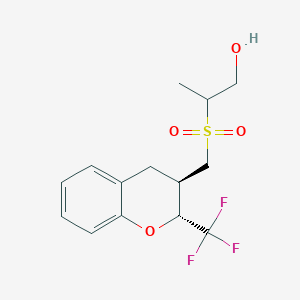 molecular formula C14H17F3O4S B7451116 2-[[(2R,3R)-2-(trifluoromethyl)-3,4-dihydro-2H-chromen-3-yl]methylsulfonyl]propan-1-ol 