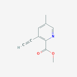 molecular formula C10H9NO2 B7451136 Methyl 3-ethynyl-5-methylpyridine-2-carboxylate 