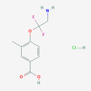 molecular formula C10H12ClF2NO3 B7451159 4-(2-Amino-1,1-difluoroethoxy)-3-methylbenzoic acid hydrochloride 