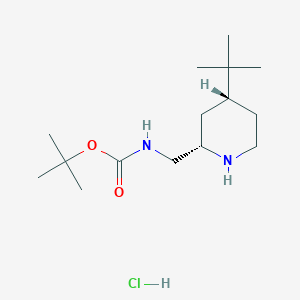 rac-tert-butyl N-{[(2R,4S)-4-tert-butylpiperidin-2-yl]methyl}carbamate hydrochloride