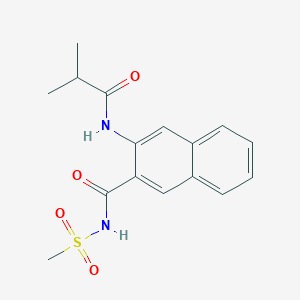 molecular formula C16H18N2O4S B7451186 3-(2-methylpropanoylamino)-N-methylsulfonylnaphthalene-2-carboxamide 