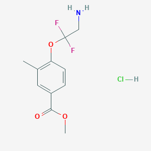 molecular formula C11H14ClF2NO3 B7451189 Methyl 4-(2-amino-1,1-difluoroethoxy)-3-methylbenzoate hydrochloride 
