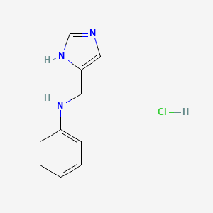 molecular formula C10H12ClN3 B7451190 N-[(1H-imidazol-5-yl)methyl]aniline hydrochloride 