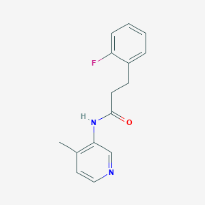 molecular formula C15H15FN2O B7451232 3-(2-fluorophenyl)-N-(4-methylpyridin-3-yl)propanamide 