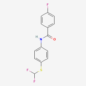 molecular formula C14H10F3NOS B7451239 N-[4-(difluoromethylsulfanyl)phenyl]-4-fluorobenzamide 