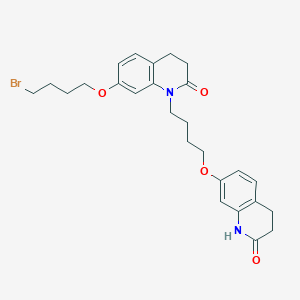 molecular formula C26H31BrN2O4 B7451245 7-(4-bromobutoxy)-1-[4-[(2-oxo-3,4-dihydro-1H-quinolin-7-yl)oxy]butyl]-3,4-dihydroquinolin-2-one 