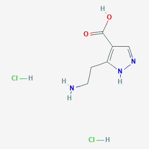 molecular formula C6H11Cl2N3O2 B7451246 5-(2-Aminoethyl)-1h-pyrazole-4-carboxylic acid dihydrochloride 