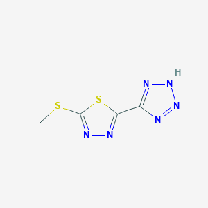 molecular formula C4H4N6S2 B7451249 5-[5-(Methylthio)-1,3,4-thiadiazole-2-yl]-1H-tetrazole 