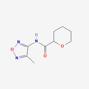 molecular formula C9H13N3O3 B7451267 N-(4-methyl-1,2,5-oxadiazol-3-yl)oxane-2-carboxamide 