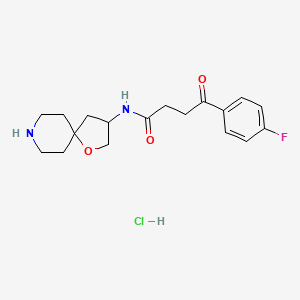 molecular formula C18H24ClFN2O3 B7451280 4-(4-fluorophenyl)-N-(1-oxa-8-azaspiro[4.5]decan-3-yl)-4-oxobutanamide;hydrochloride 