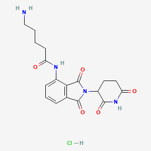 molecular formula C18H21ClN4O5 B7451295 5-amino-N-[2-(2,6-dioxopiperidin-3-yl)-1,3-dioxo-2,3-dihydro-1H-isoindol-4-yl]pentanamide hydrochloride 