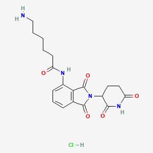 molecular formula C19H23ClN4O5 B7451298 6-amino-N-[2-(2,6-dioxopiperidin-3-yl)-1,3-dioxoisoindol-4-yl]hexanamide;hydrochloride 