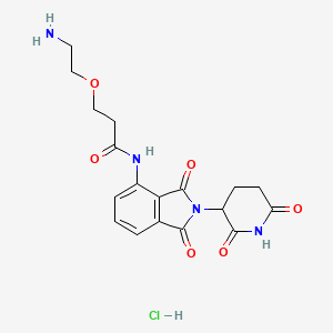 molecular formula C18H21ClN4O6 B7451306 3-(2-aminoethoxy)-N-[2-(2,6-dioxopiperidin-3-yl)-1,3-dioxo-2,3-dihydro-1H-isoindol-4-yl]propanamide hydrochloride 