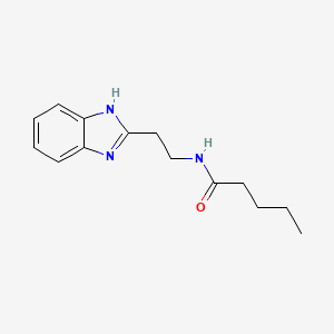 molecular formula C14H19N3O B7451316 N-[2-(1H-1,3-benzimidazol-2-yl)ethyl]pentanamide 