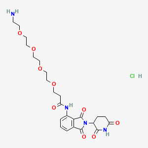 molecular formula C24H33ClN4O9 B7451323 1-amino-N-[2-(2,6-dioxopiperidin-3-yl)-1,3-dioxo-2,3-dihydro-1H-isoindol-4-yl]-3,6,9,12-tetraoxapentadecan-15-amide hydrochloride 