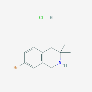 molecular formula C11H15BrClN B7451338 7-Bromo-3,3-dimethyl-1,2,3,4-tetrahydroisoquinoline hcl 